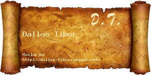 Dallos Tibor névjegykártya